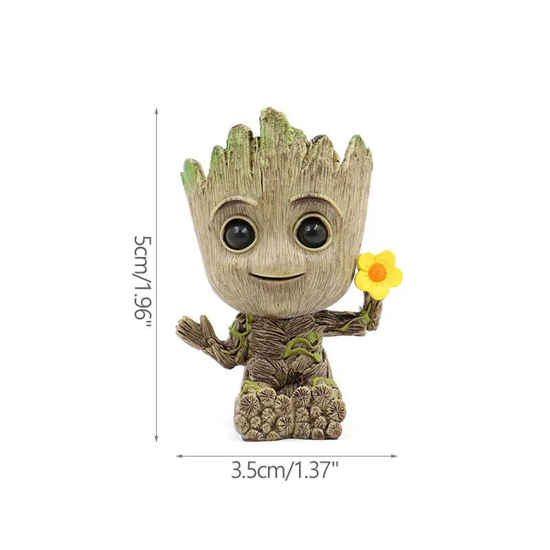 Nordic Decorative Vase Home Office Storage Pen Holder Anime Figure Desktop Ornaments Groot Flower Pots Garden Pots Planters Gift