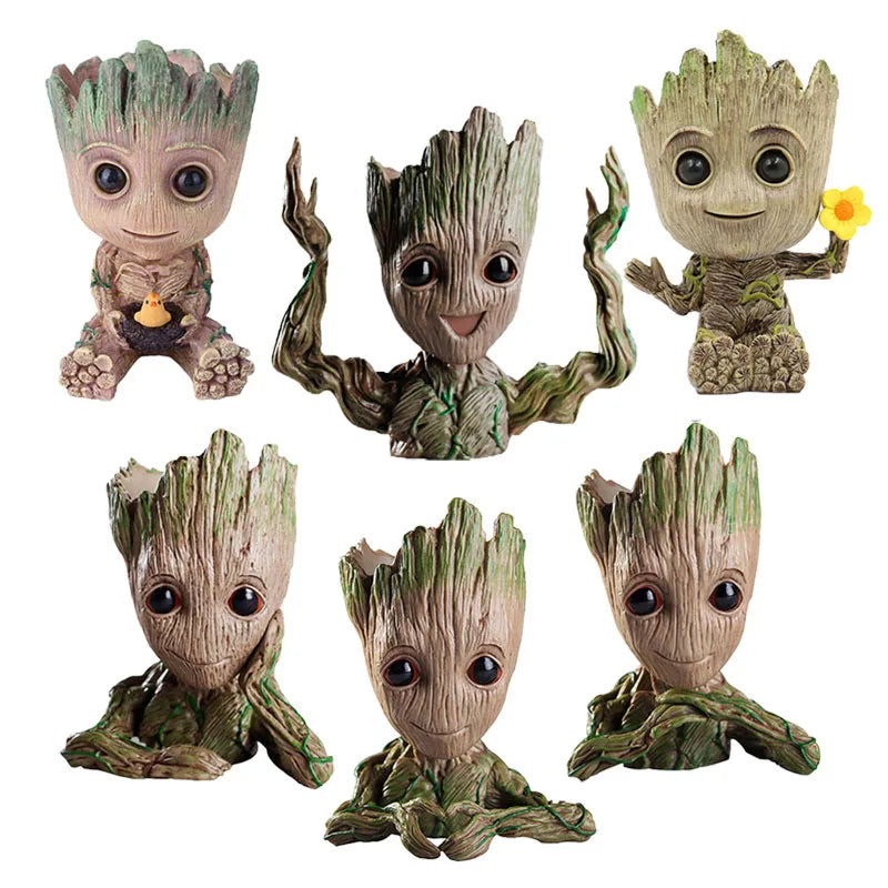 Nordic Decorative Vase Home Office Storage Pen Holder Anime Figure Desktop Ornaments Groot Flower Pots Garden Pots Planters Gift