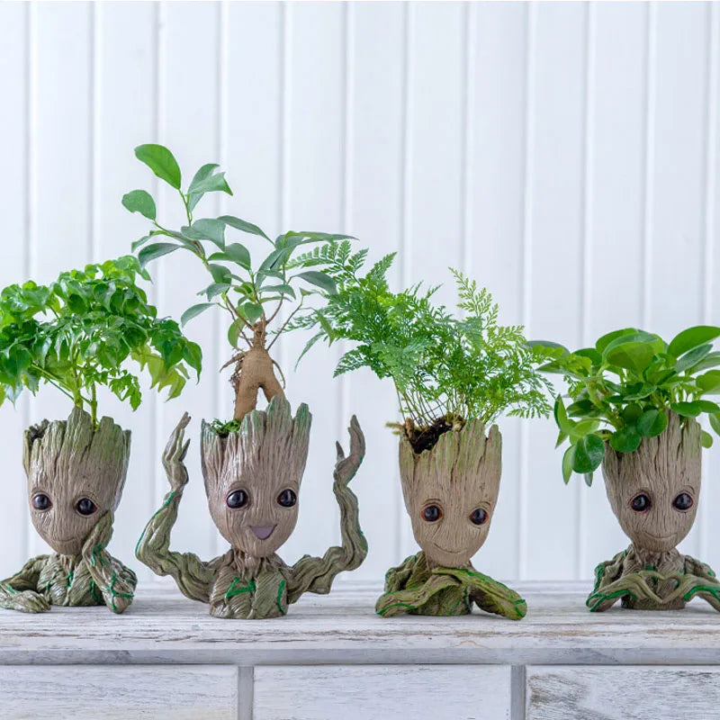 Nordic Decorative Vase Home Office Storage Pen Holder Anime Figure Desktop Ornaments Groot Flower Pots Garden Pots Planters Gift