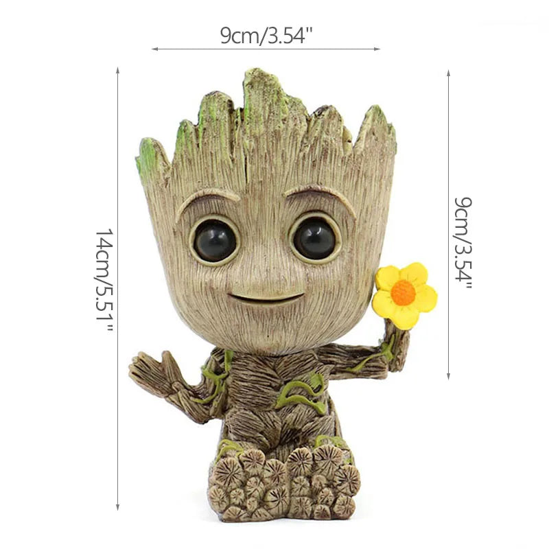 Nordic Decorative Vase Home Office Storage Pen Holder Anime Figure Desktop Ornaments Groot Flower Pots Garden Pots Planters Gift