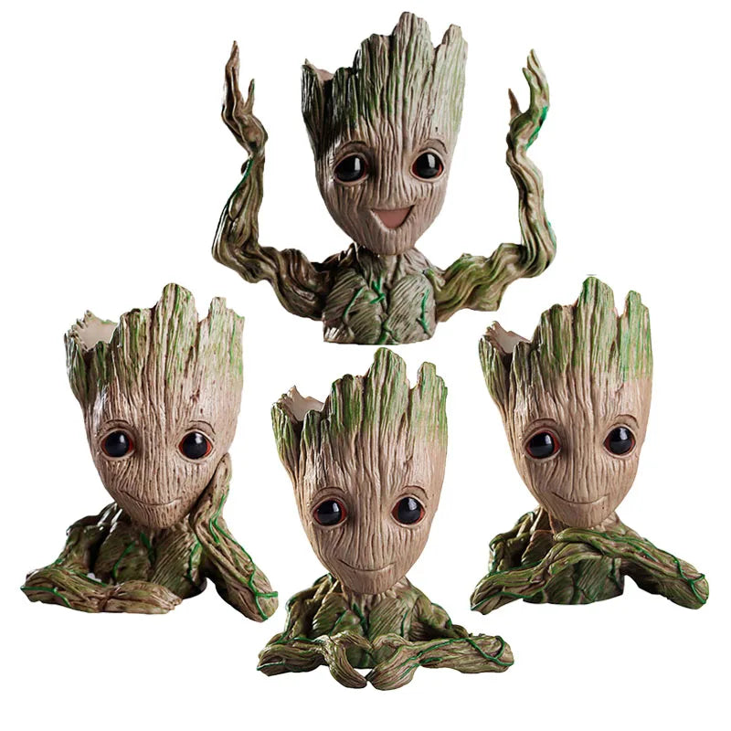 Nordic Decorative Vase Home Office Storage Pen Holder Anime Figure Desktop Ornaments Groot Flower Pots Garden Pots Planters Gift