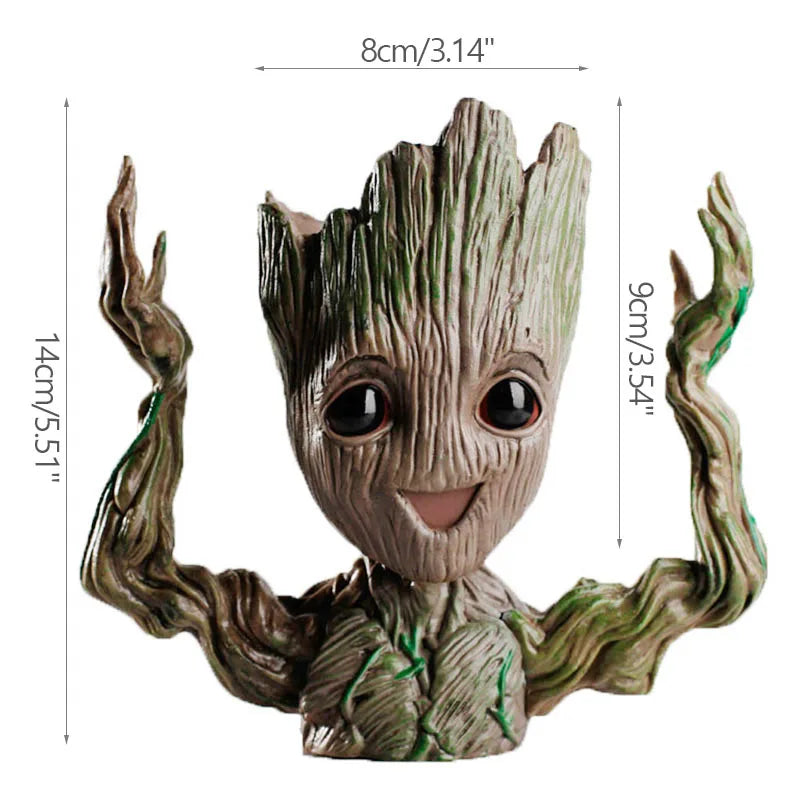 Nordic Decorative Vase Home Office Storage Pen Holder Anime Figure Desktop Ornaments Groot Flower Pots Garden Pots Planters Gift