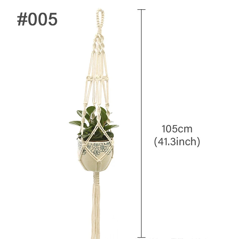 Hanging Plant Handmade Macrame Plant Hanger Flower Pot Planter Hanger Wall Decor Courtyard Garden Hanging Planter Hanging Basket