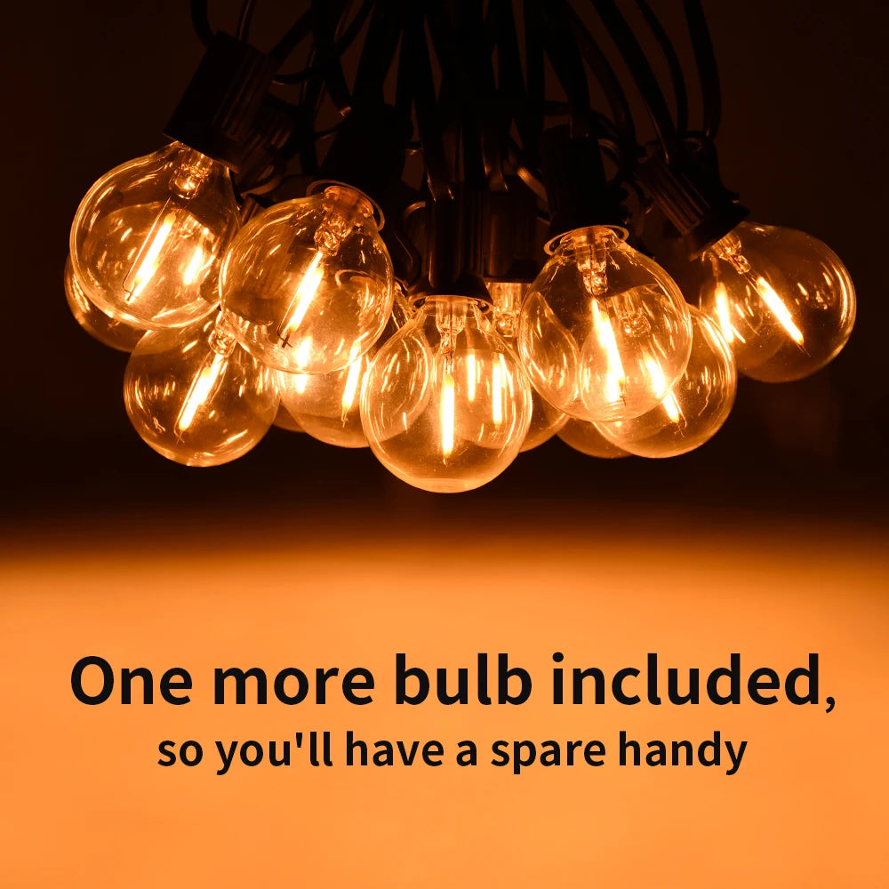 30M LED Fairy String Light Globe Party Garland 100FT G40 Patio Light Warm White Clear Vintage Bulb Chain For Outdoor Backyard De