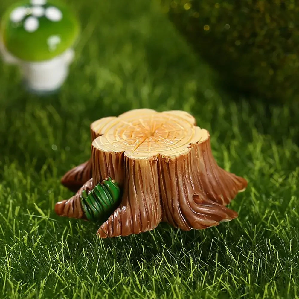 New Creative Mini Resin Garden Mushroom Figurines Flower Pinecone House Flower Bonsai Decoration Micro Landscape Ornaments