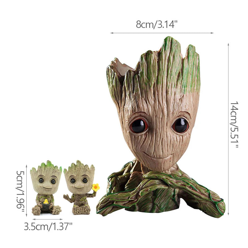 Nordic Decorative Vase Home Office Storage Pen Holder Anime Figure Desktop Ornaments Groot Flower Pots Garden Pots Planters Gift