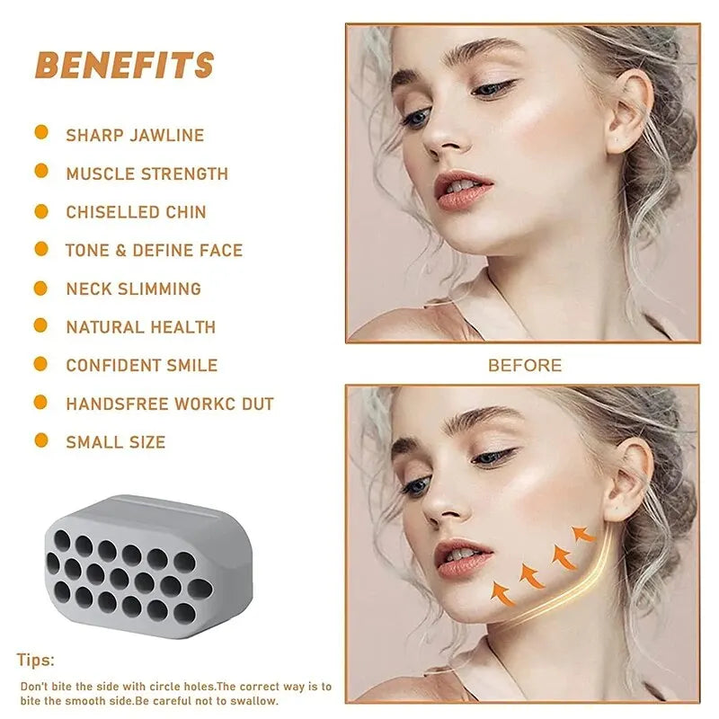 2PCS Silicone Jaw Exerciser Facial Toner & Jawline Fitness Ball Neck Toning Equipment Facial Beauty Tool Double Chin Exerciser