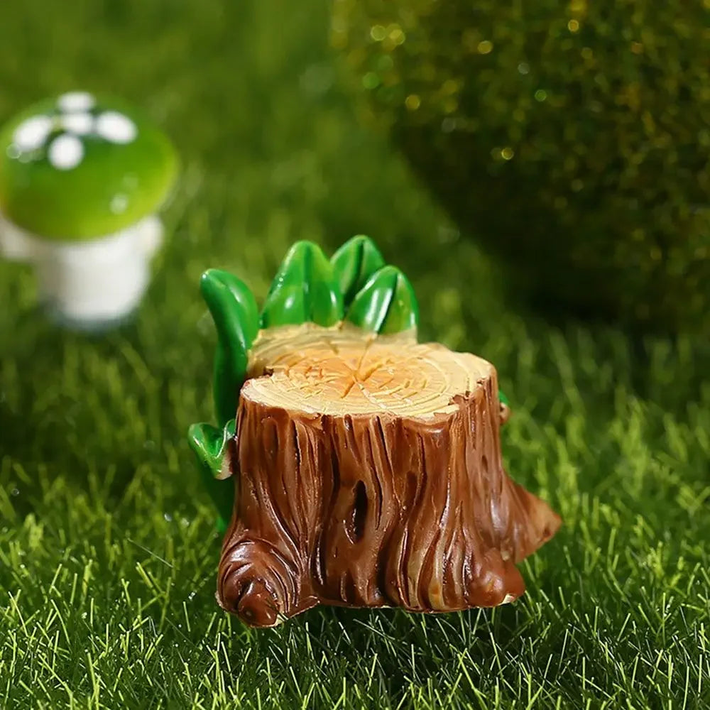 New Creative Mini Resin Garden Mushroom Figurines Flower Pinecone House Flower Bonsai Decoration Micro Landscape Ornaments