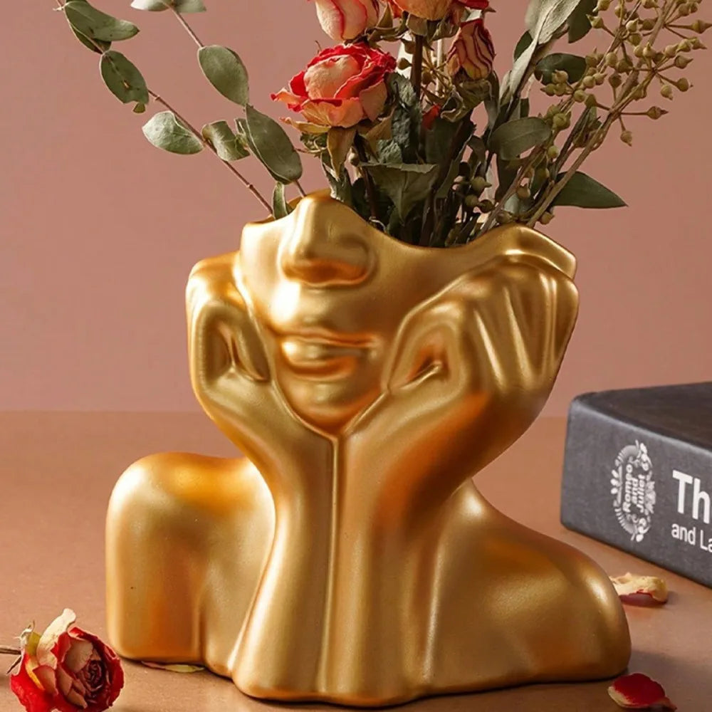 Scandinavian Resin Vase Human Body Modeling Art Flower Arrangement Flower Personalized Creative Home Decoration Crafts Ornaments