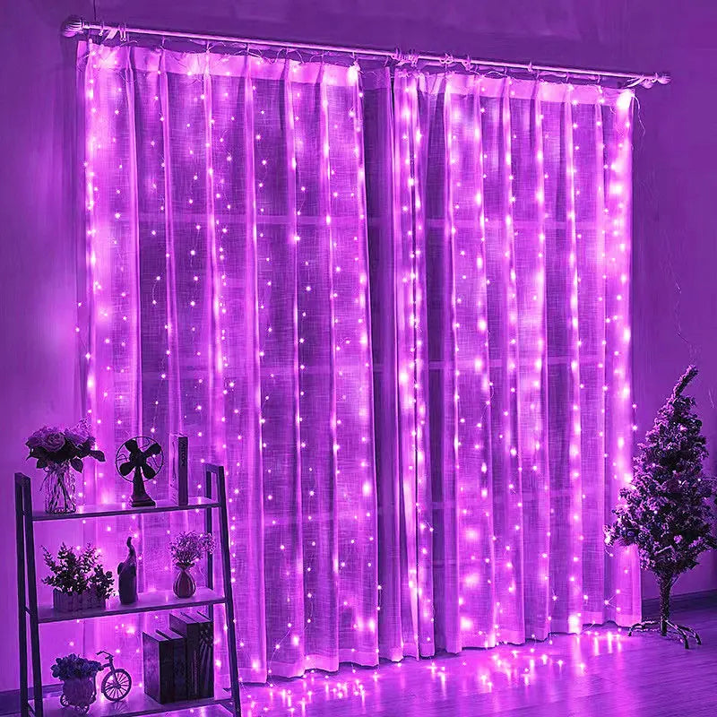 6x3M LED Curtain Garland on The Window USB Remote Control Fairy Lights String Wedding Christmas Decor for Bedroom Home New Year