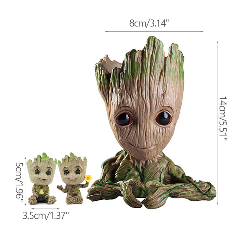 Nordic Decorative Vase Home Office Storage Pen Holder Anime Figure Desktop Ornaments Groot Flower Pots Garden Pots Planters Gift