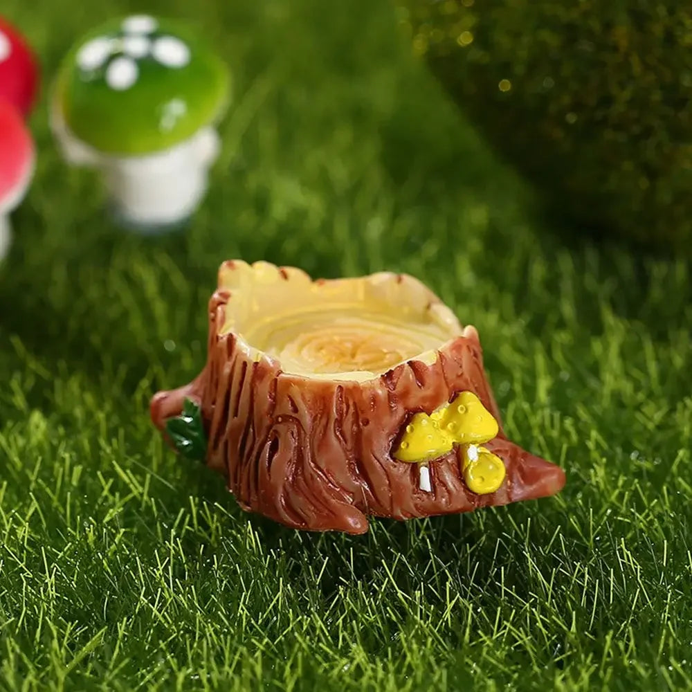 New Creative Mini Resin Garden Mushroom Figurines Flower Pinecone House Flower Bonsai Decoration Micro Landscape Ornaments