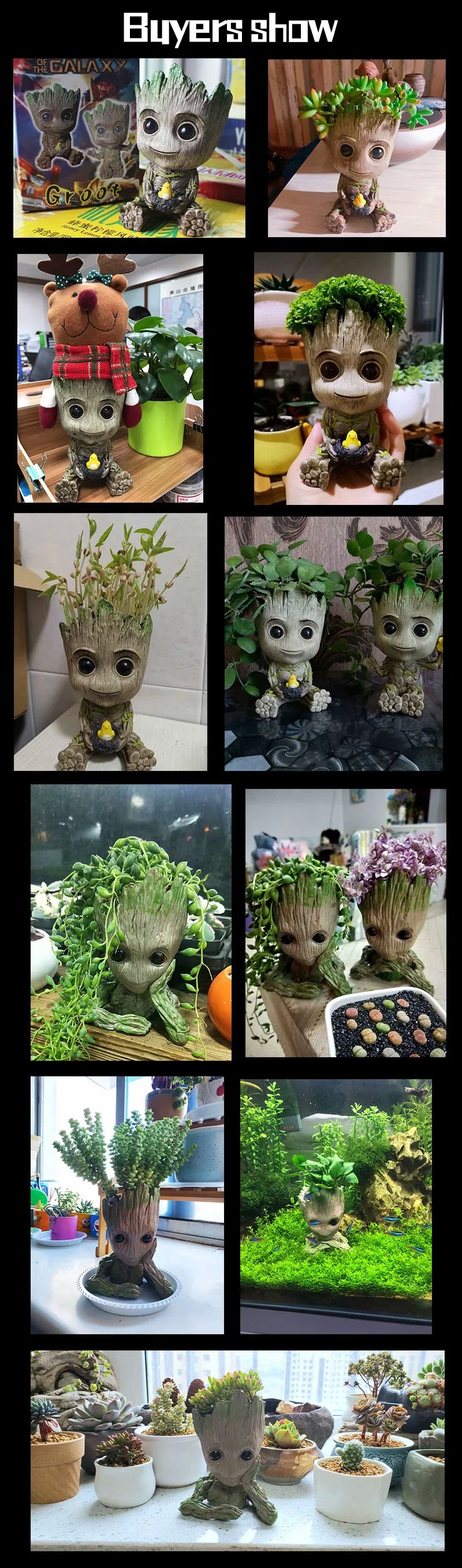 Nordic Decorative Vase Home Office Storage Pen Holder Anime Figure Desktop Ornaments Groot Flower Pots Garden Pots Planters Gift