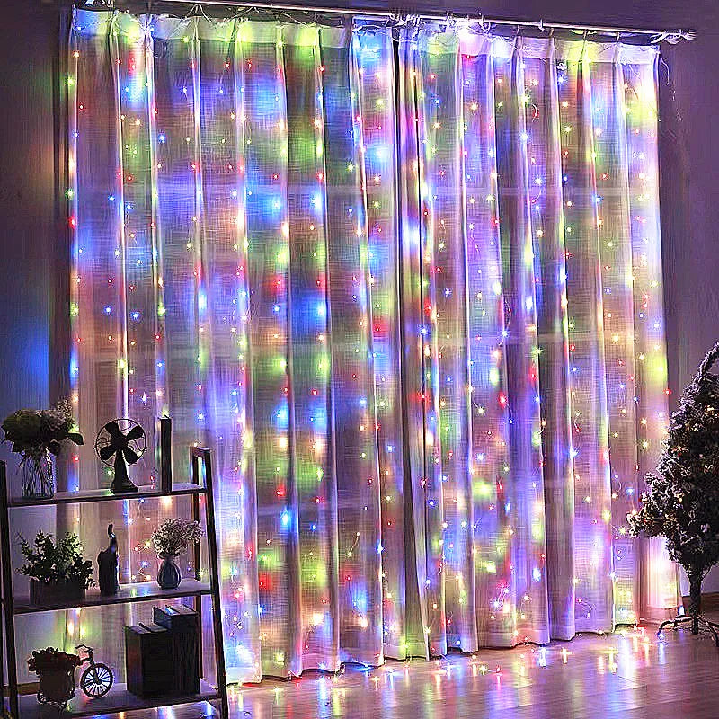 6x3M LED Curtain Garland on The Window USB Remote Control Fairy Lights String Wedding Christmas Decor for Bedroom Home New Year