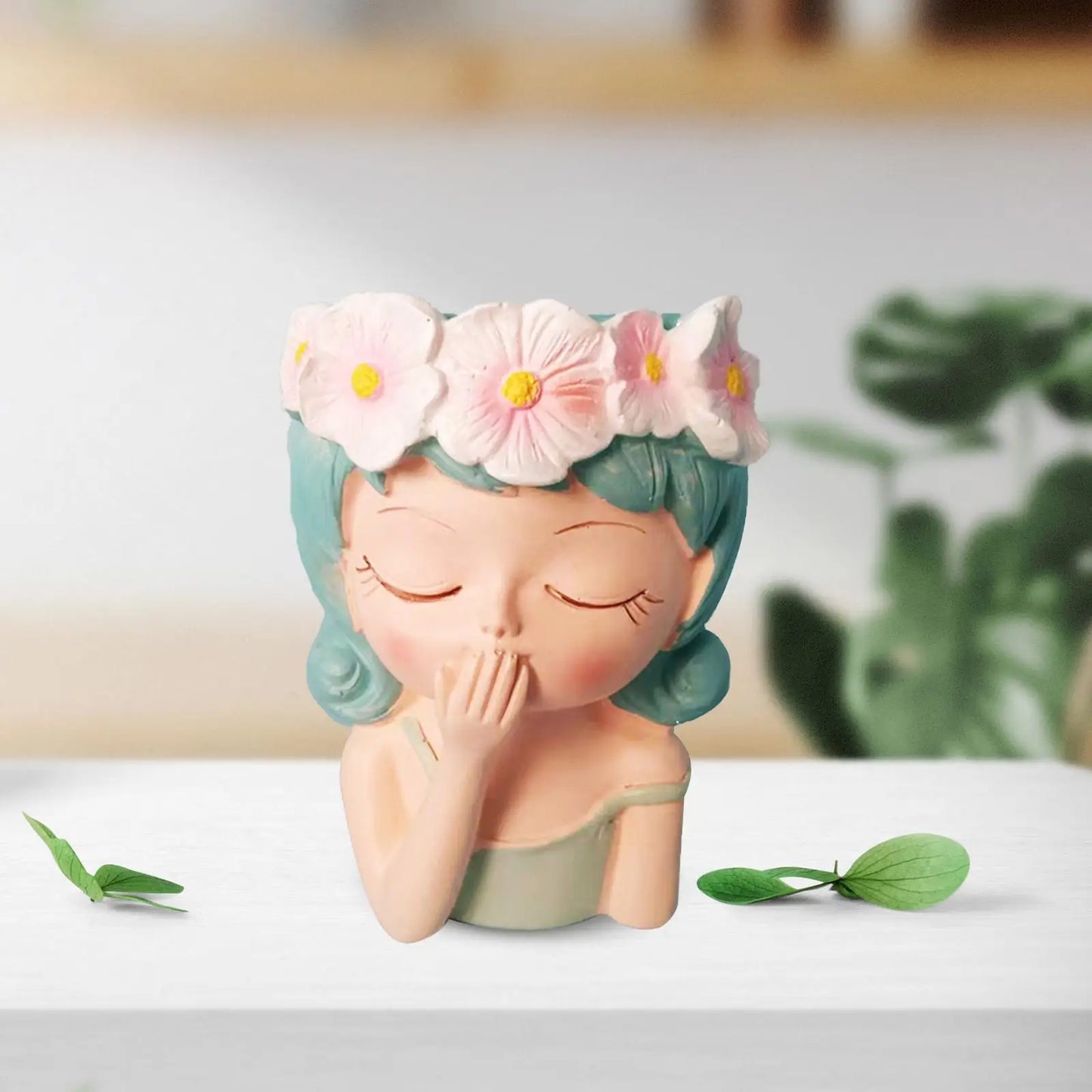 Face Planters Pots Tabletop Decorative Decor Flower Vase Statue Fairy Flowerpot for Cafe Kitchen Drawing Room Bedroom Office