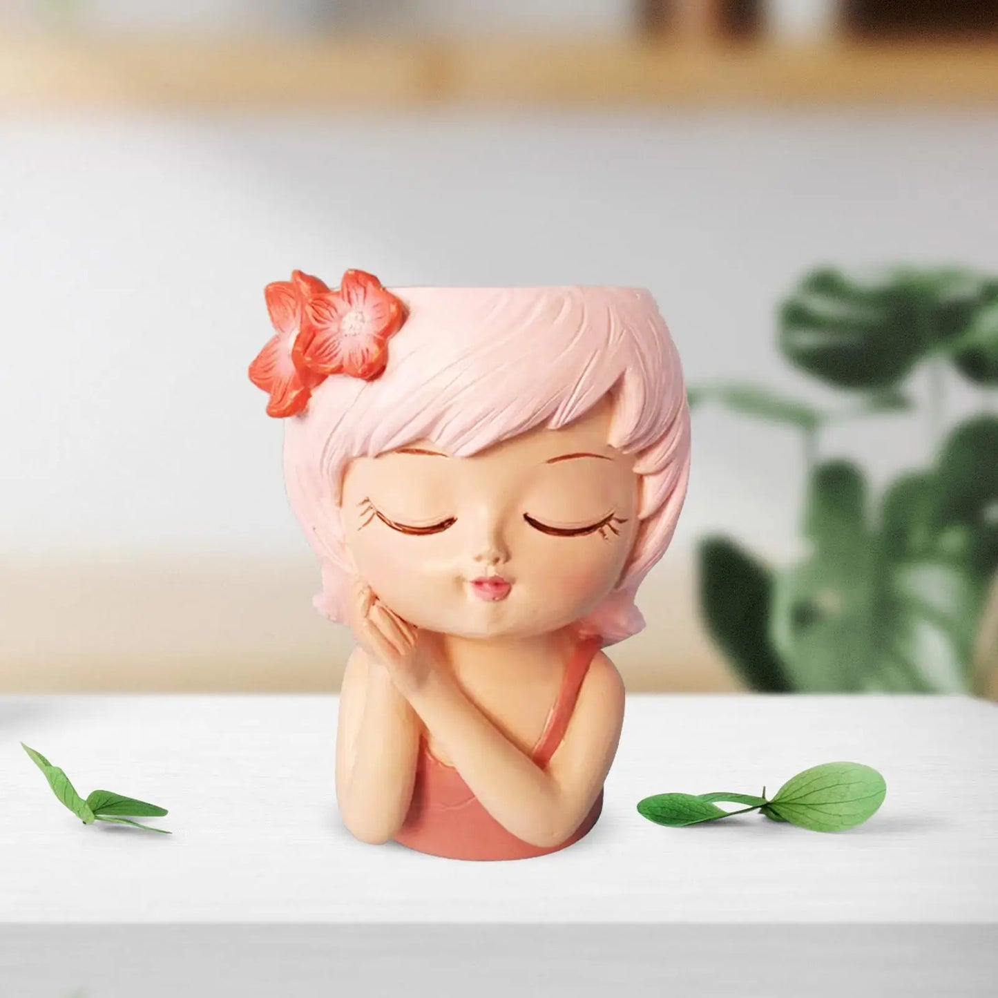 Face Planters Pots Tabletop Decorative Decor Flower Vase Statue Fairy Flowerpot for Cafe Kitchen Drawing Room Bedroom Office