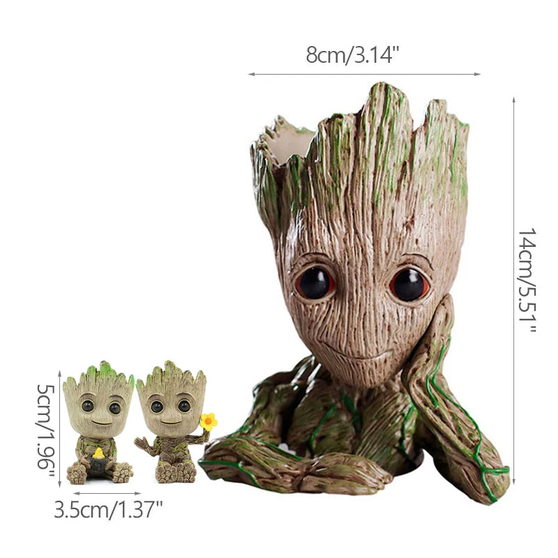 Nordic Decorative Vase Home Office Storage Pen Holder Anime Figure Desktop Ornaments Groot Flower Pots Garden Pots Planters Gift