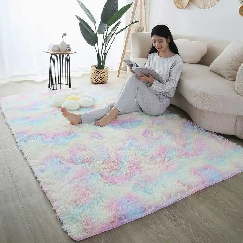 Fluffy Large Carpet Living Room Plush Lounge Rug in The Bedroom Floor Mat Soft Velvet Carpets For Children Kids Decoration  ﻿