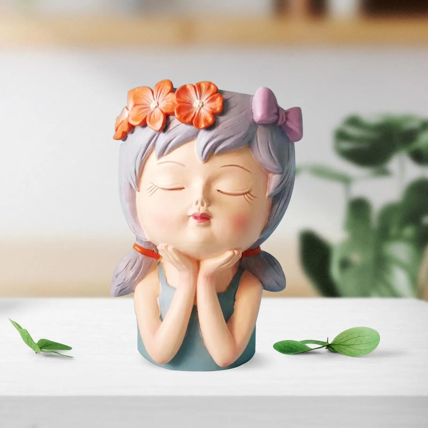 Face Planters Pots Tabletop Decorative Decor Flower Vase Statue Fairy Flowerpot for Cafe Kitchen Drawing Room Bedroom Office