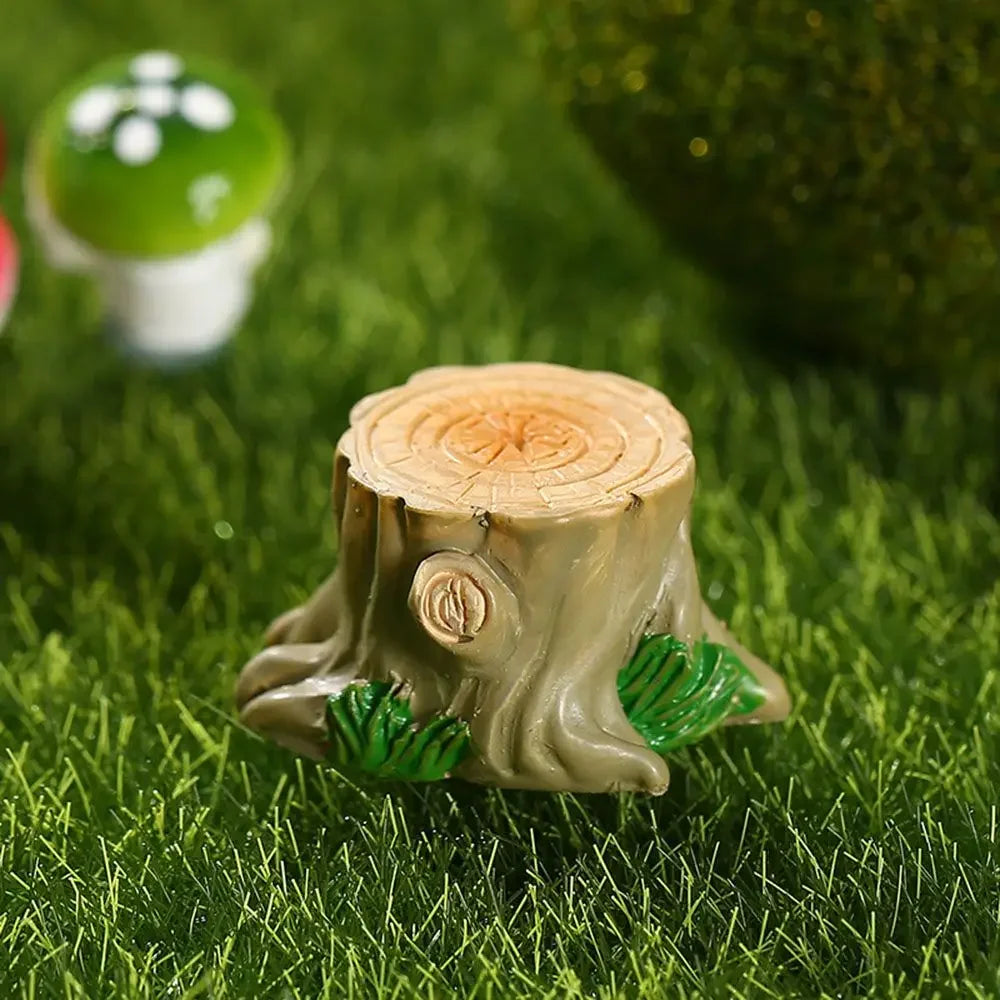 New Creative Mini Resin Garden Mushroom Figurines Flower Pinecone House Flower Bonsai Decoration Micro Landscape Ornaments