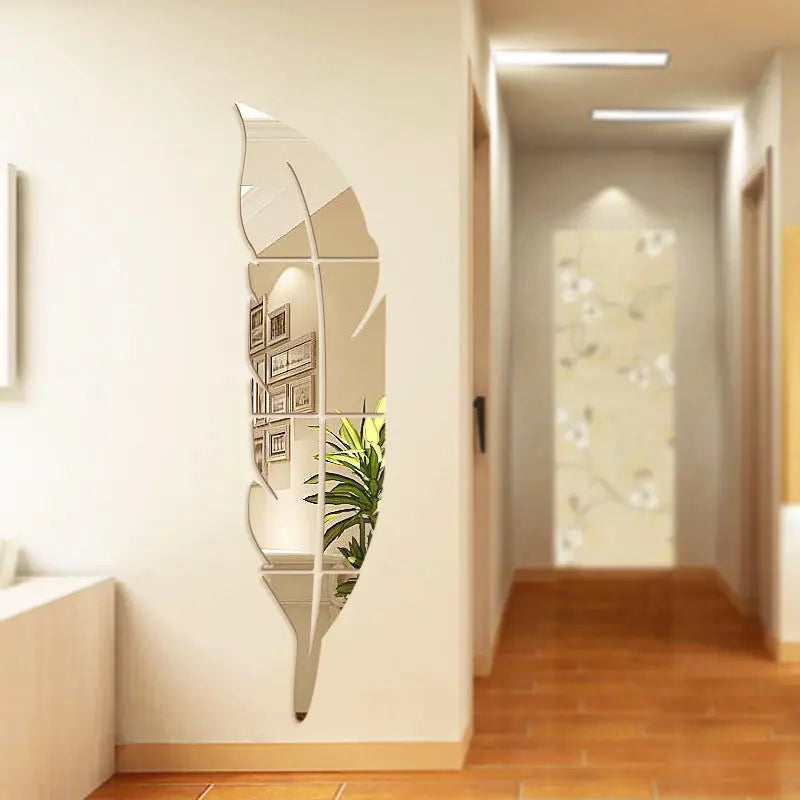 Acrylic Mirror Paste Mirror Feather Wall Paste Decoration Three-dimensional Porch Bathroom Family Decoration